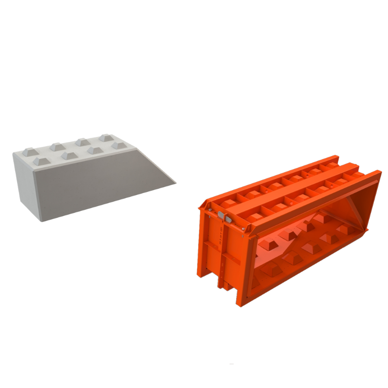 Concrete Block Mould - Slope - 6x2x2 ft