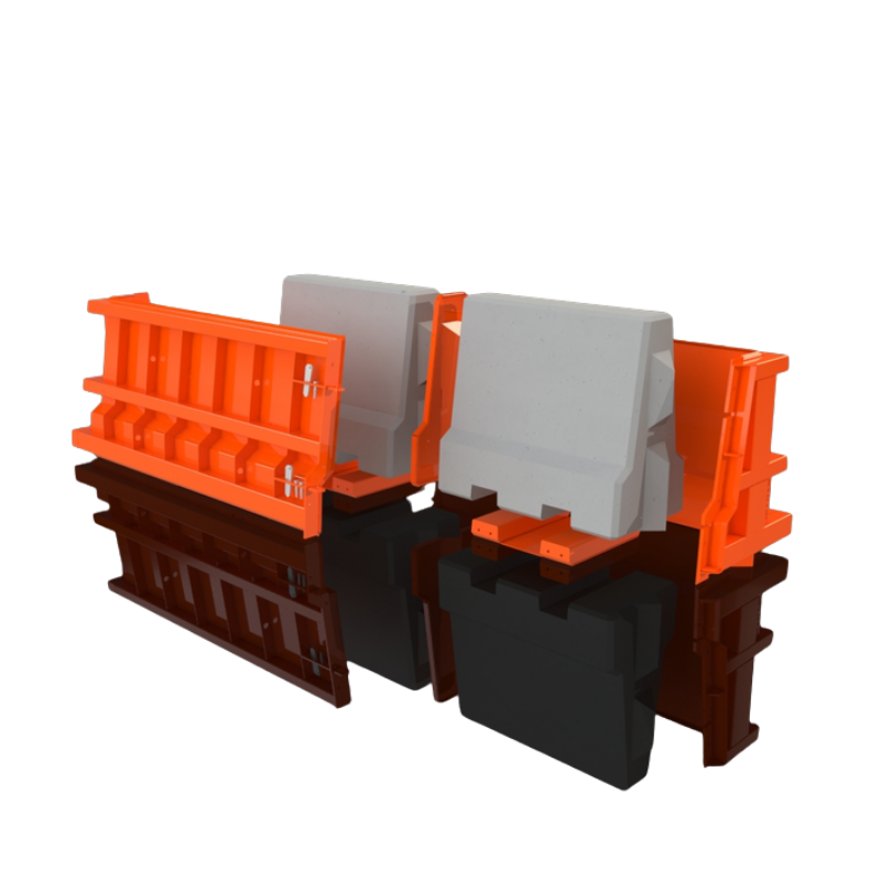 Road barrier mould with divider 78x21x35 / 2X  39x21x35